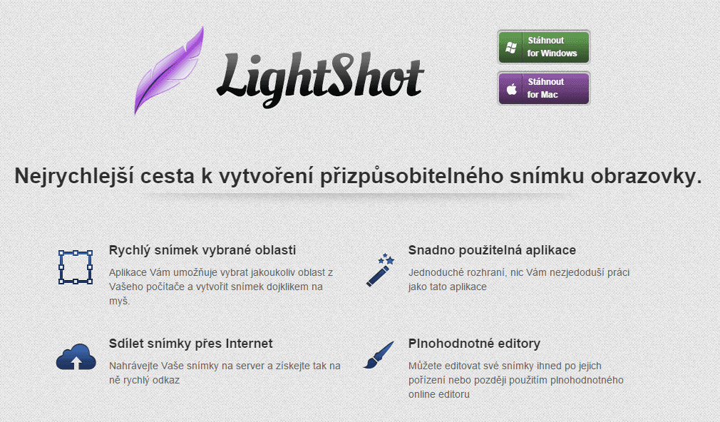 LightShot - úvodní snímek